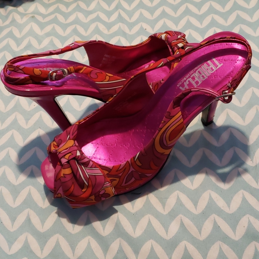 Peep Toe Sling Back Platform Heels